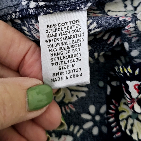 Umgee floral mini dress size M boho southwestern tunic flowy blue orange - Picture 9 of 9